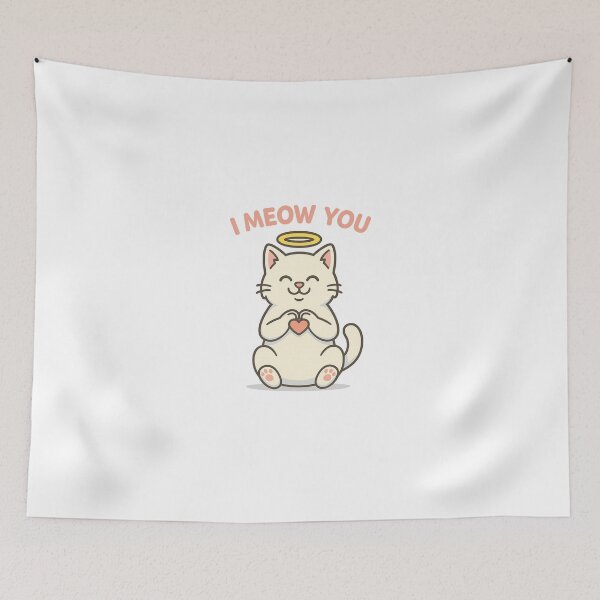 Item preview, I Meow You – Cute Angel Cat Cartoon Love Quote designed and sold by PetSoulPrints.