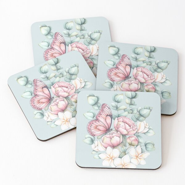 Item preview, Calm Green Peonies and Butterfly designed and sold by CrisGHeer Art &Illustration.