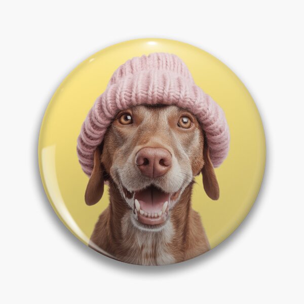 Item preview, Cozy Harrier dog Wearing Pink Winter Hat Trendy Animal Fashion Artwork designed and sold by LazyOwlStore.