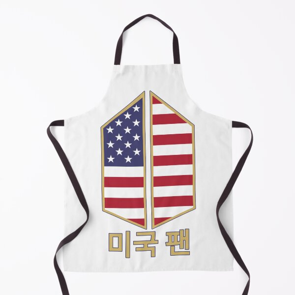 Item preview, K-Pop Fan Design - American United States Flag Inspired Shield with Hangul designed and sold by Samanda Designs.