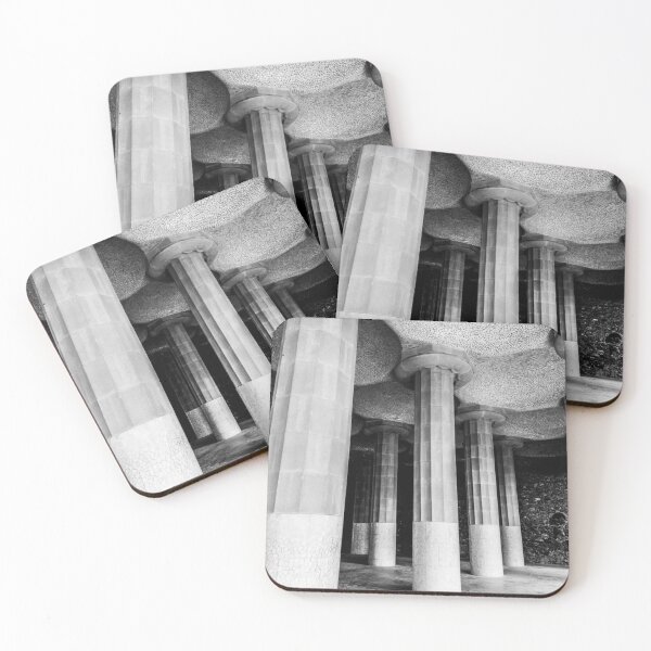 Item preview, Park Güell Colonnade – Black and White Architectural Photography designed and sold by photo-travel.