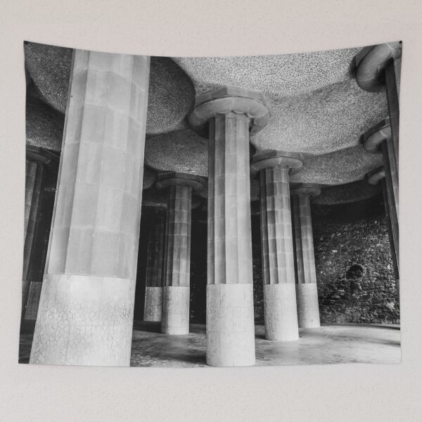 Item preview, Park Güell Colonnade – Black and White Architectural Photography designed and sold by MetaModel Editions.