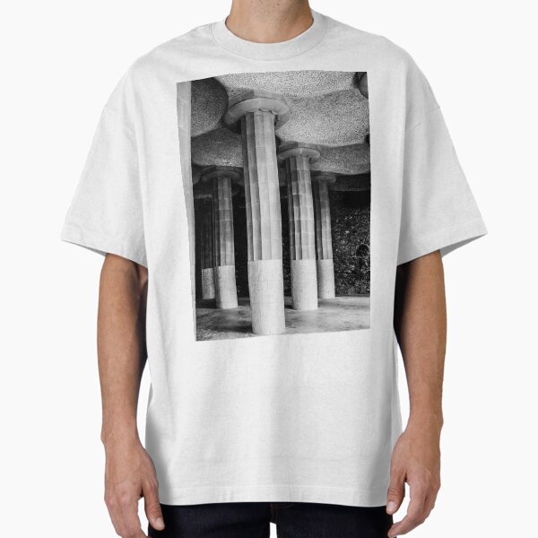 Item preview, Park Güell Colonnade – Black and White Architectural Photography designed and sold by photo-travel.