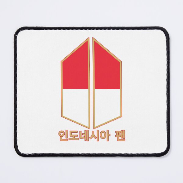 Item preview, K-Pop Fan Design - Indonesian Flag Inspired Shield with Hangul designed and sold by Samanda Designs.