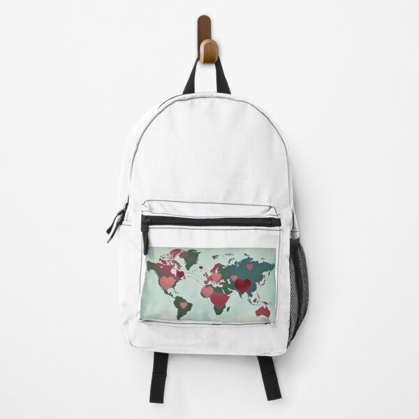 Item preview, World Map with Connected Hearts | Global Peace and Love Design designed and sold by StormArte.