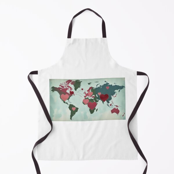 Item preview, World Map with Connected Hearts | Global Peace and Love Design designed and sold by StormArte.