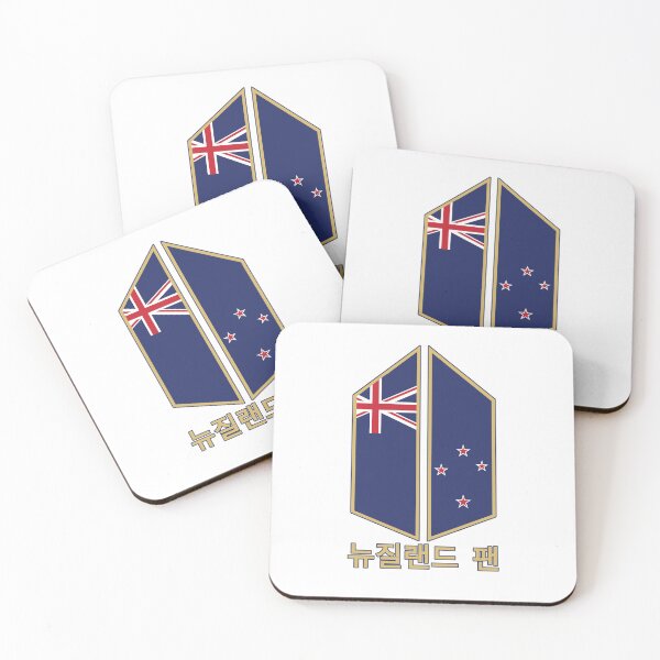 Item preview, K-Pop Fan Design - New Zealand Flag Inspired Shield with Hangul designed and sold by Samanda Designs.
