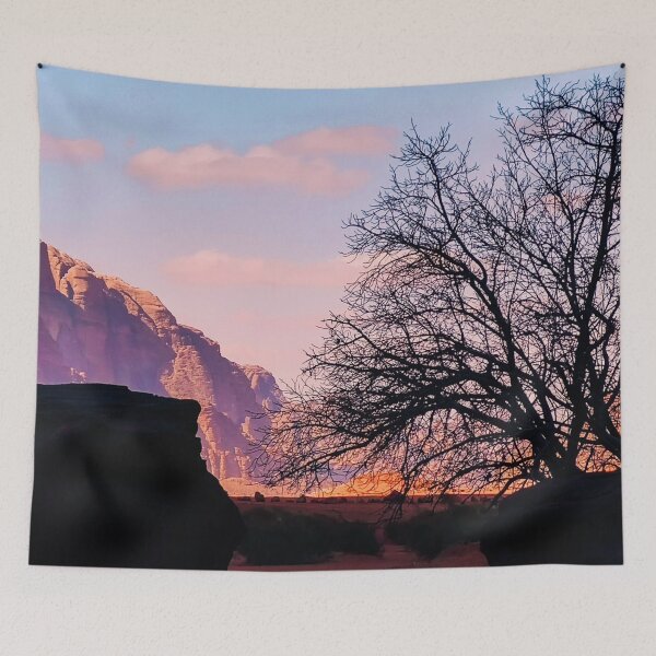 Item preview, Wadi Rum Landscape – Pink Sky and Solitary Tree in the Desert designed and sold by MetaModel Editions.