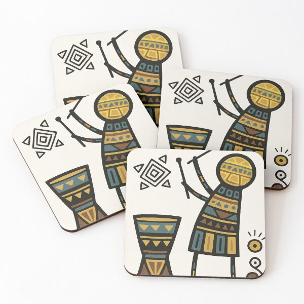 Item preview, Vibrant Tribal Drummer Illustration – African Folk Art Style designed and sold by Shopstract.