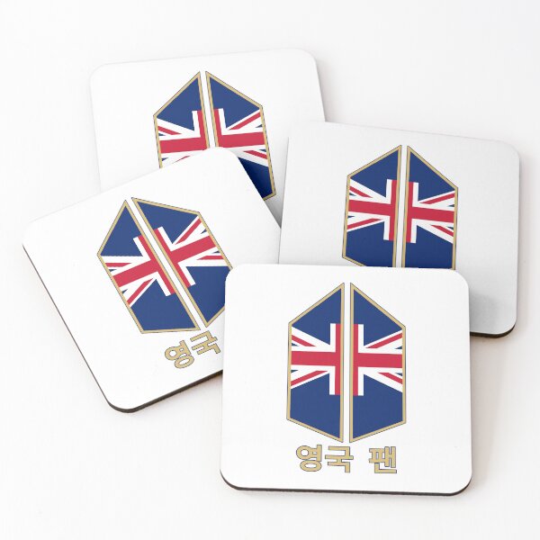 Item preview, K-Pop Fan Design - UK United Kingdom British Flag Inspired Shield with Hangul designed and sold by Samanda Designs.