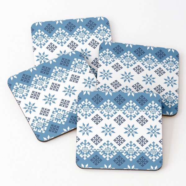 Item preview, Nordic Snowflake Seamless Winter Pattern in Blue designed and sold by Hunzaly.