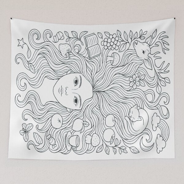 Item preview, Dreamlike Hair  - line art designed and sold by eebee00.
