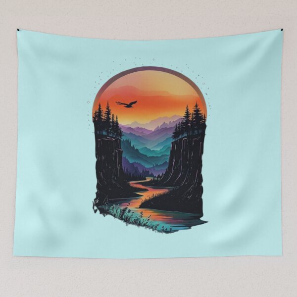 Item preview, Surreal Landscape Features Vivid Sunset And Dreamlike Elements designed and sold by Aise06.