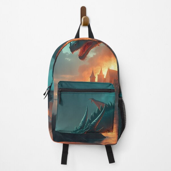 Item preview, A dragon destroying a town by a lake. designed and sold by snow7767.