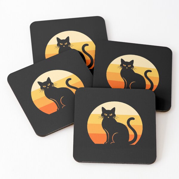 Item preview, Retro Black Cat Sunset Design designed and sold by Romeo Fashion.