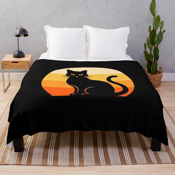 Item preview, Retro Black Cat Sunset Design designed and sold by Romeo Fashion.