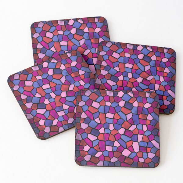 Item preview, Stained glass pattern: dark red, pink, purple designed and sold by SpectrumShine.