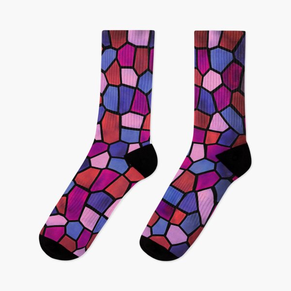 Item preview, Stained glass pattern: dark red, pink, purple designed and sold by SpectrumShine.