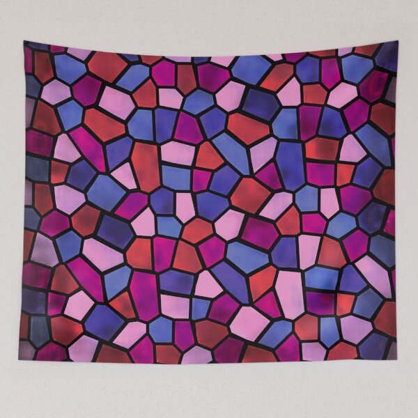 Item preview, Stained glass pattern: dark red, pink, purple designed and sold by SpectrumShine.