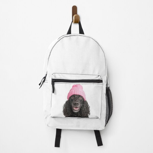 Item preview, Cozy Irish Water Spaniel dog Wearing Pink Winter Hat Trendy Animal Fashion Artwork designed and sold by LazyOwlStore.