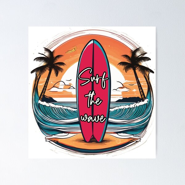 Item preview, Surfboard on the Beach – Surf the Wave designed and sold by mdm.