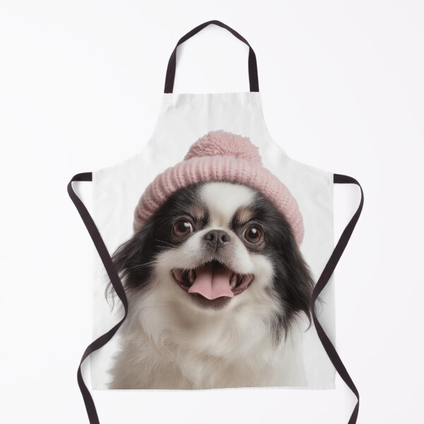 Item preview, Cozy Japanese Chin dog Wearing Pink Winter Hat Trendy Animal Fashion Artwork designed and sold by LazyOwlStore.