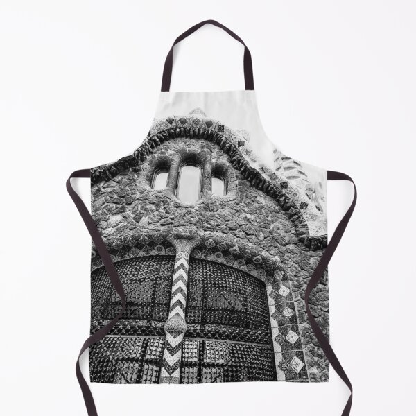 Item preview, Park Güell Building Detail – Black and White Architectural Photography designed and sold by MetaModel Editions.