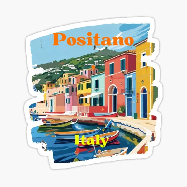 Item preview, "Positano Italy T-Shirt - Watercolor Amalfi Coast Travel Art Tee" designed and sold by Snark&Cotton.