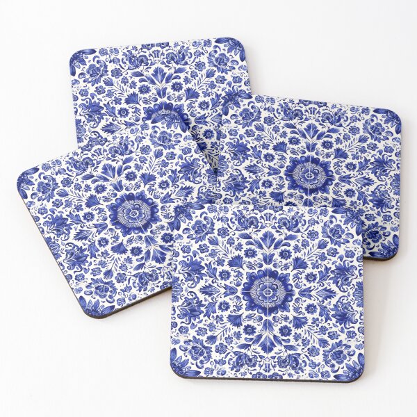 Item preview, Royal Blue Azulejos Portugal Ornaments Pattern designed and sold by GrinGalore.