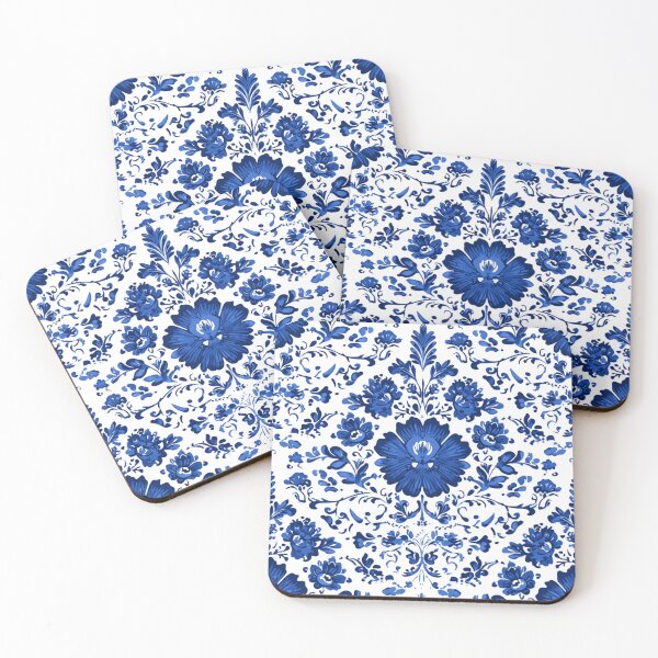 Item preview, Royal Blue Azulejos Portugal Flower Pattern designed and sold by GrinGalore.