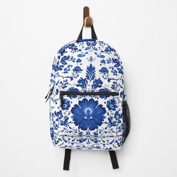 Item preview, Royal Blue Azulejos Portugal Flower Pattern designed and sold by GrinGalore.