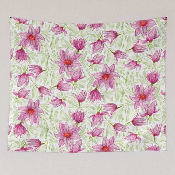 Item preview, Pink Magnolias whimsy watercolor painting designed and sold by JaanaHalme.
