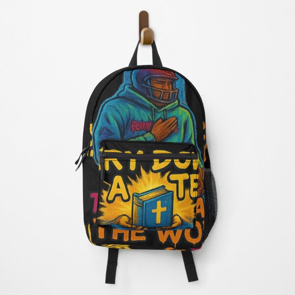 Item preview, Faith Football Backpack – Armor of God Design for Christian Athletes, Every Down is a Test by FaithDripStudio designed and sold by FaithDripStudio.