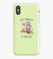 Just Married 11 Year Ago - 11th Anniversary Couple Bunnies Tee, Phone Cases And Other Gifts iPhone Case