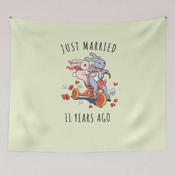Item preview, Just Married 11 Year Ago - 11th  Anniversary Couple Bunnies Tee, Phone Cases And Other Gifts designed and sold by MemWear.