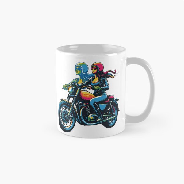 Artikelvorschau, Bunte Biker auf Vintage-Motorrad entworfen und verkauft von mdm.