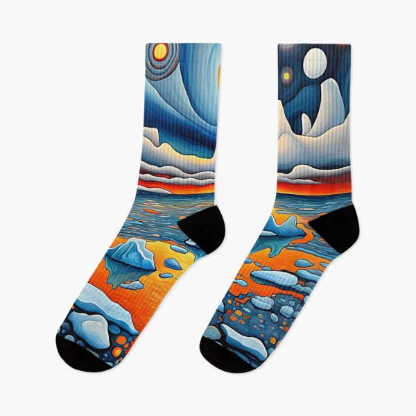 Item preview, Icebergs at sunset 1 designed and sold by George Hutton Hunter.
