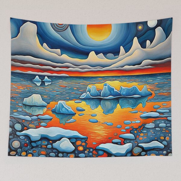Item preview, Icebergs at sunset 1 designed and sold by George Hutton Hunter.