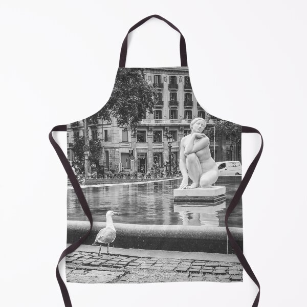 Item preview, Plaça Catalunya Fountain – Black and White Urban Photography designed and sold by photo-travel.