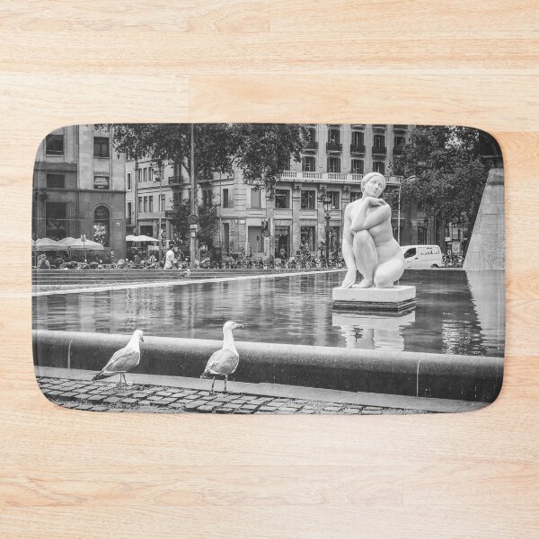 Item preview, Plaça Catalunya Fountain – Black and White Urban Photography designed and sold by photo-travel.