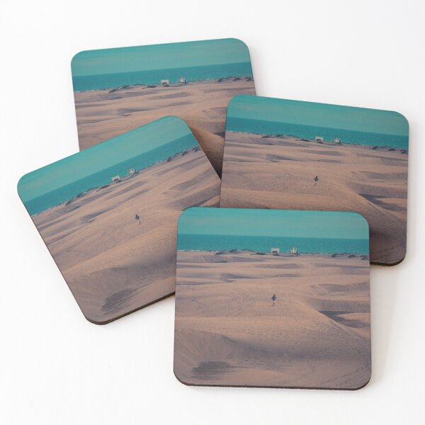 Item preview, Maspalomas Dunes Landscape – Surreal Green Sky Over Golden Sands designed and sold by photo-travel.