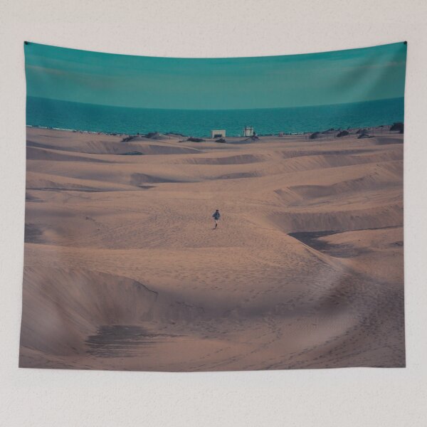 Item preview, Maspalomas Dunes Landscape – Surreal Green Sky Over Golden Sands designed and sold by photo-travel.