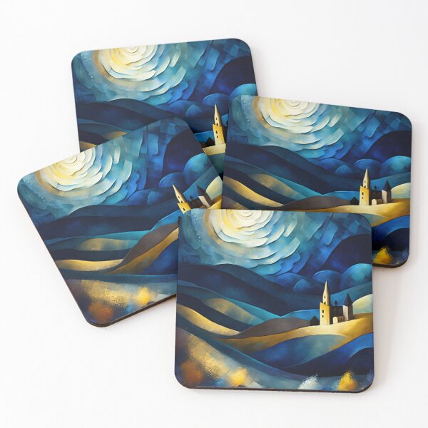 Item preview, Night scene of a fantasy landscape designed and sold by 2-Seraphira.