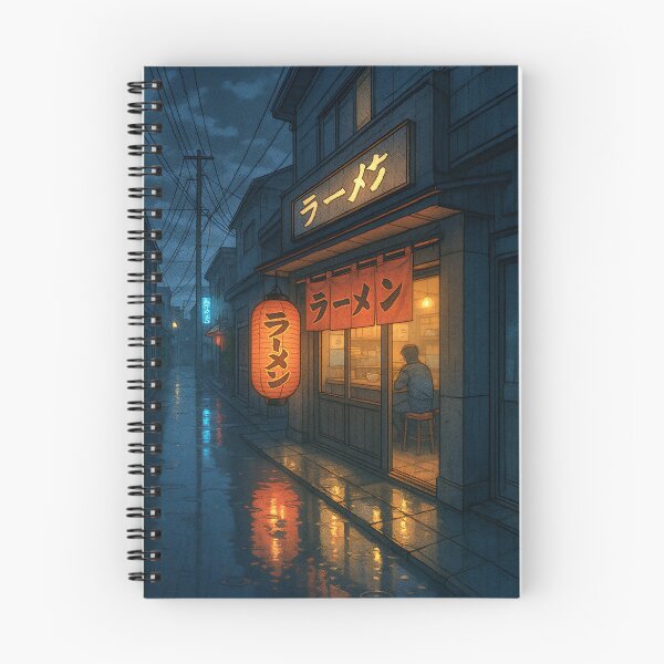 Item preview, Midnight Ramen Bar – Anime Style Rainy Scene designed and sold by PosterFuel.