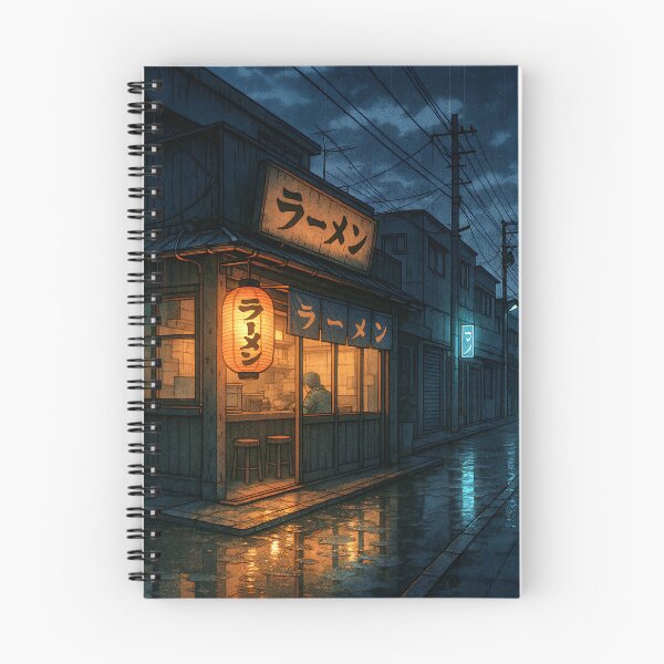 Item preview, Midnight Ramen Bar – Anime Style Rainy Scene designed and sold by PosterFuel.