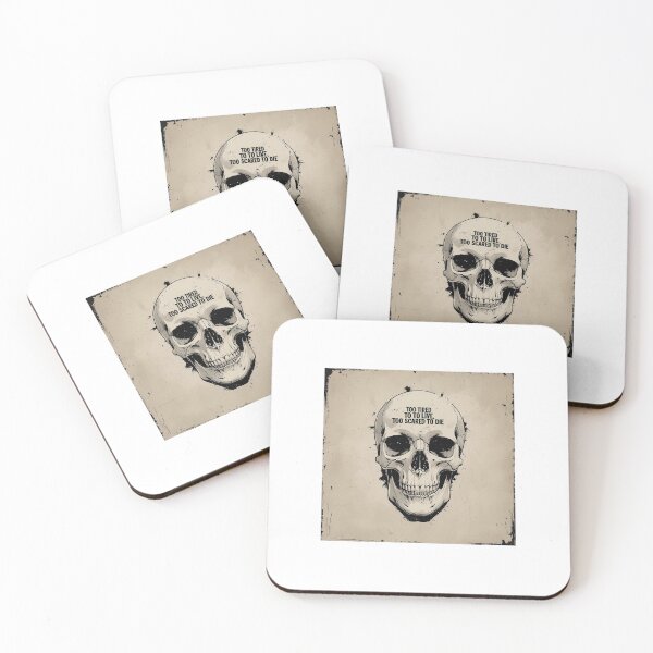 Item preview, Too Tired to Live – Calavera Dark Minimal designed and sold by CiberDiego.