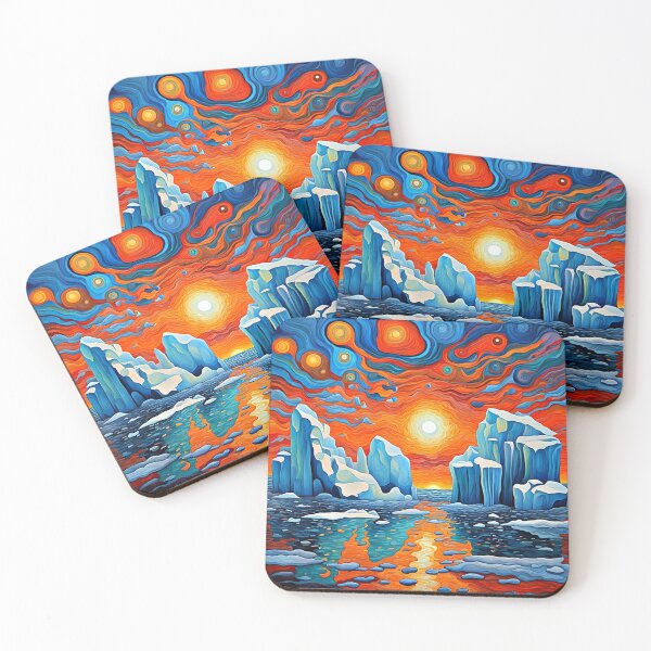 Item preview, Icebergs at sunset 2 designed and sold by George Hutton Hunter.