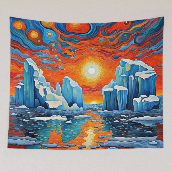 Item preview, Icebergs at sunset 2 designed and sold by George Hutton Hunter.