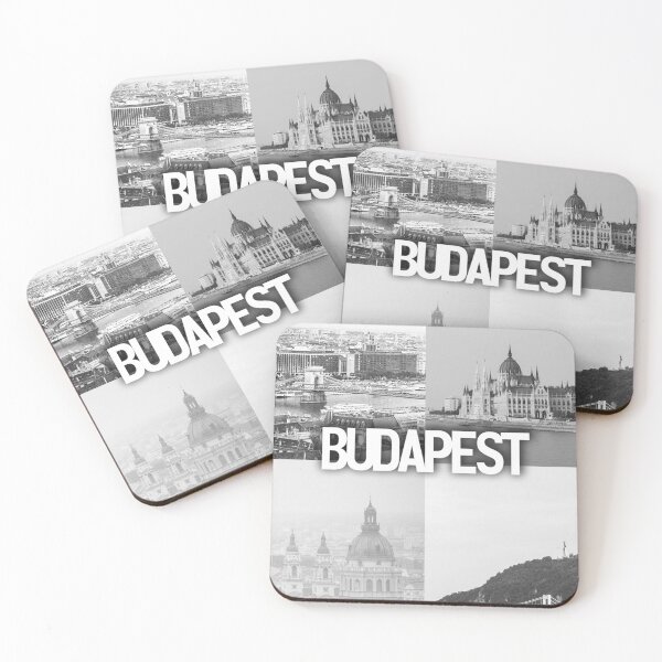 Item preview, Budapest in Black and White – Iconic City Views with Bold Lettering designed and sold by photo-travel.