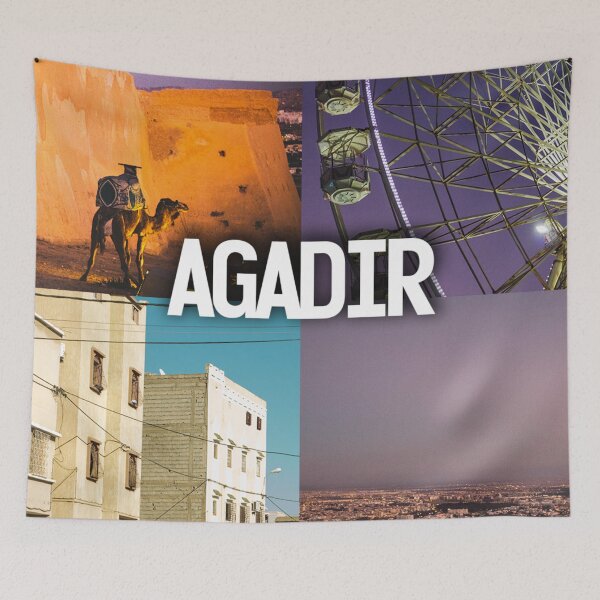 Item preview, Agadir Vibes – Stunning Coastal Views with Bold "Agadir" Lettering designed and sold by photo-travel.